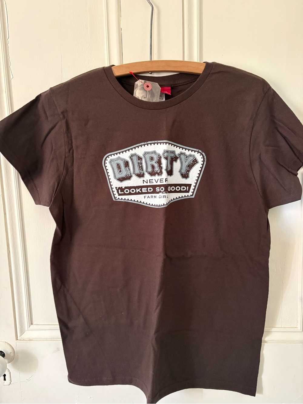 'Farm Girl Dirty Never Looked So Good' Brown Graphic Tee